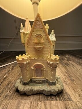 Decorative Castle Lamp Base in Pale Yellow